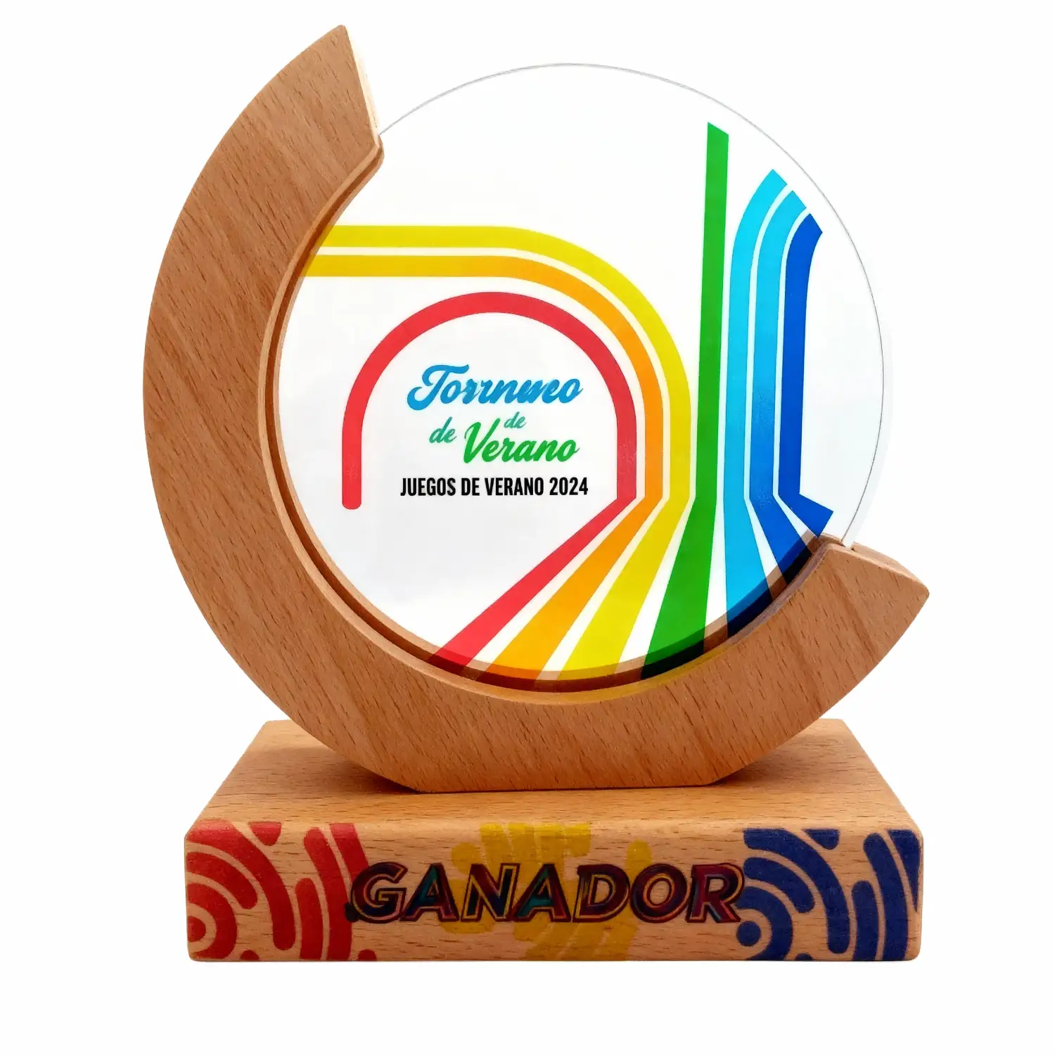Placa de Reconocimiento Acrilico madera