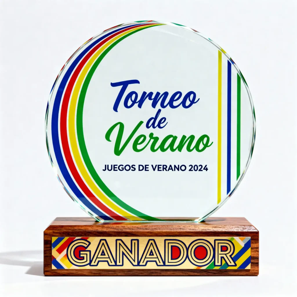 Placa de Reconocimiento Acrilico madera