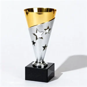 Trofeo estrellas dorado o plateado