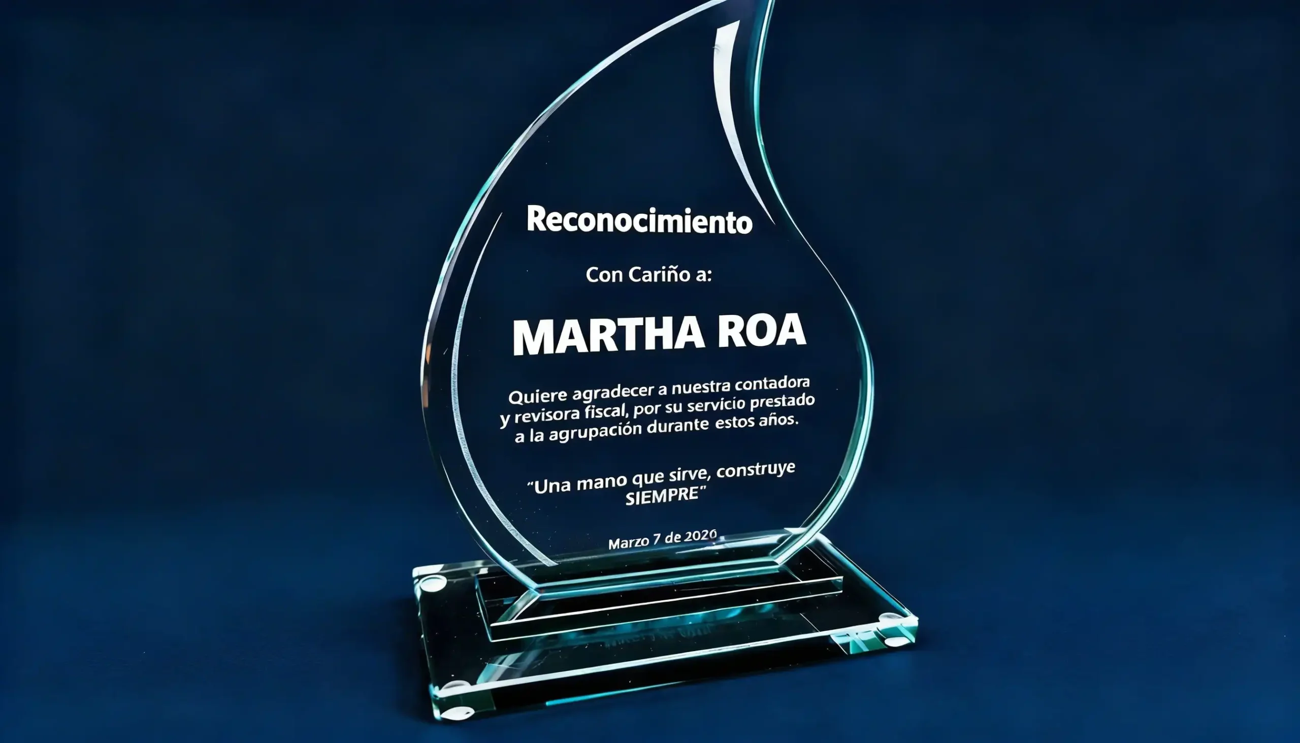 placas de reconocimiento en vidrio